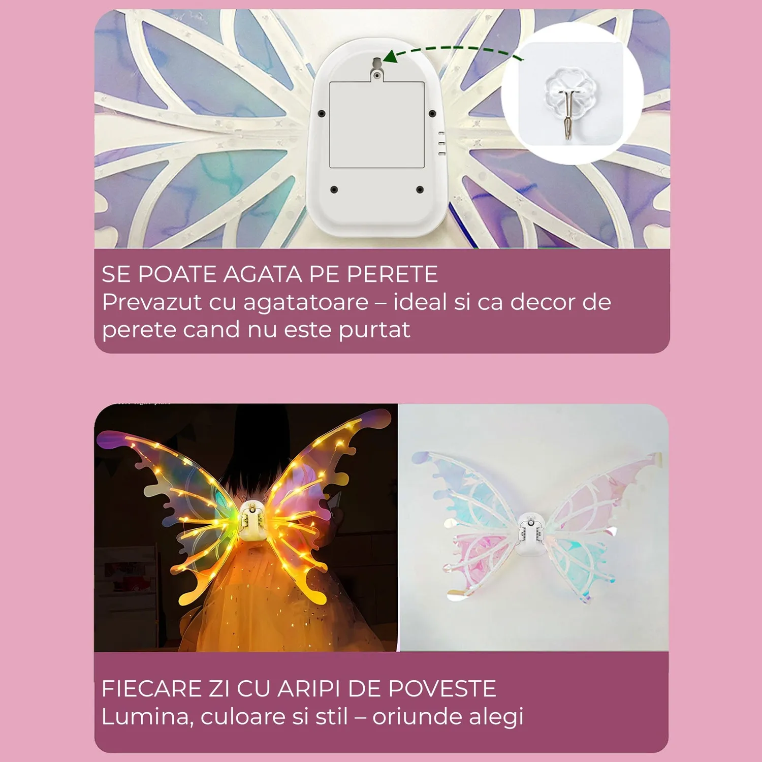 Timebox Aripi Zana Interactive LED Deschidere Electrica Multicolor