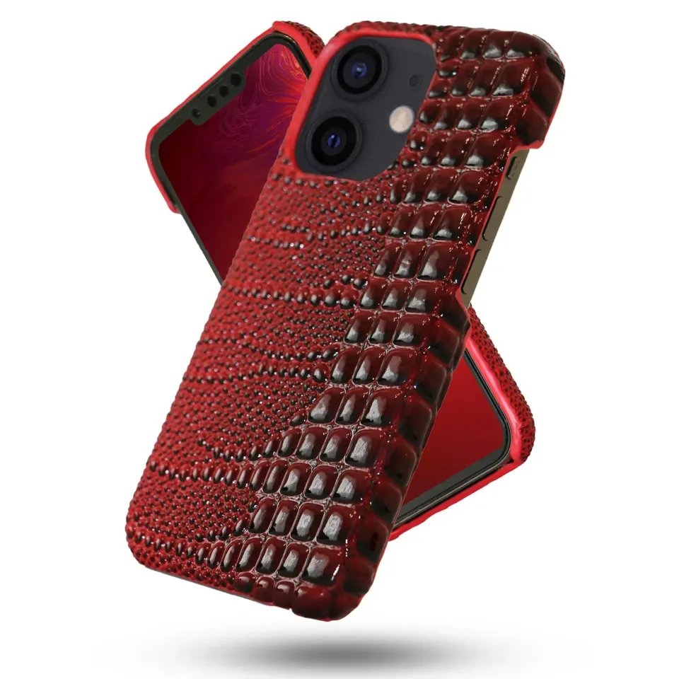 Timebox Husa Protectie iPhone 12 Rosu Microfibra