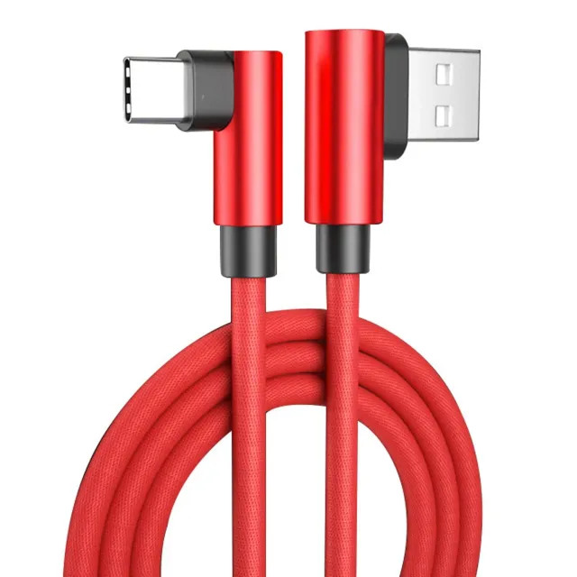 Timebox cablu date incarcare USB Type-C 3m 90 grade rosu