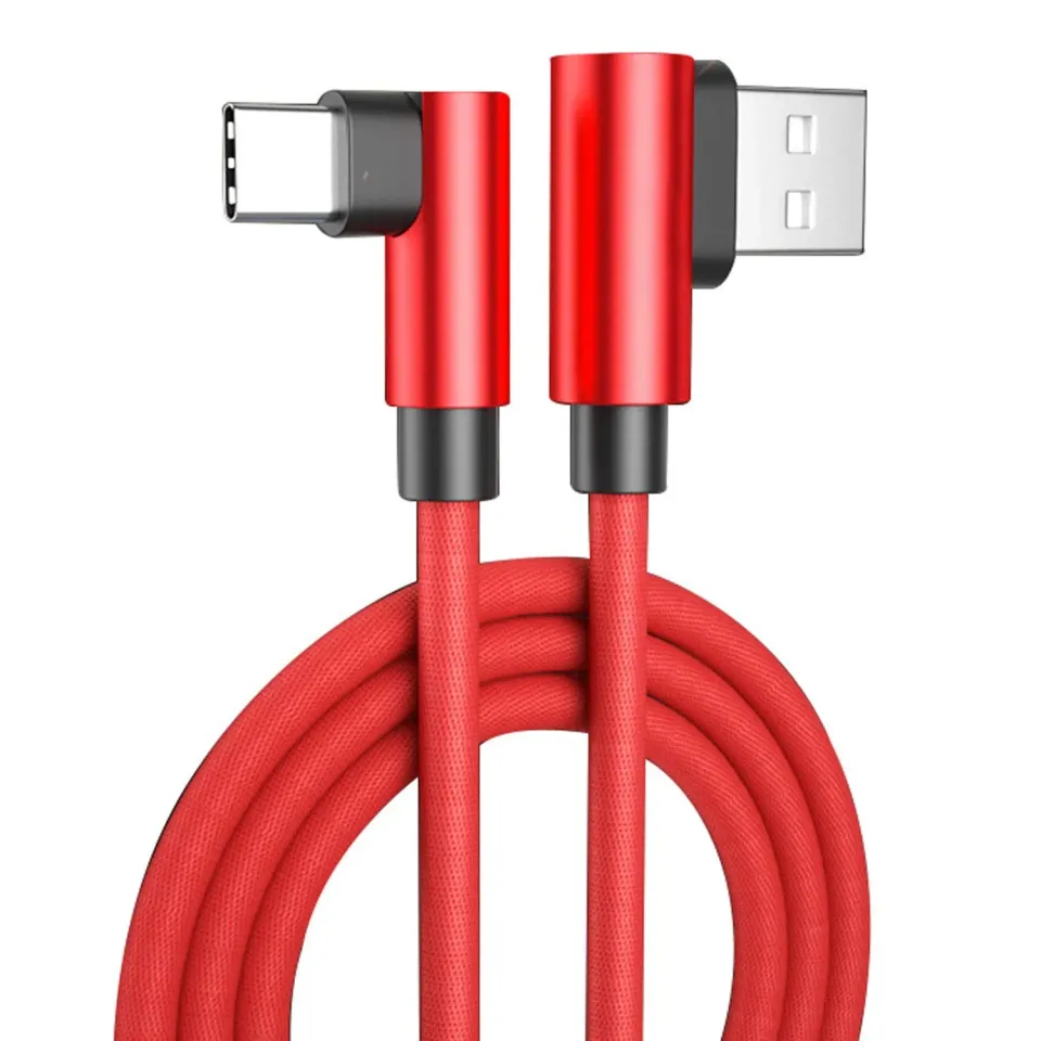 Timebox cablu date incarcare USB Type-C 3m 90 grade rosu