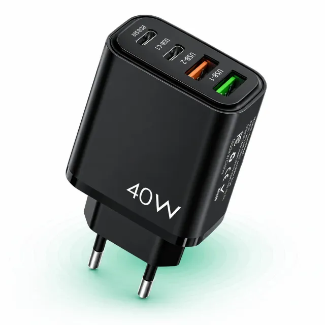Timebox încărcător rețea 40W 4 porturi negru