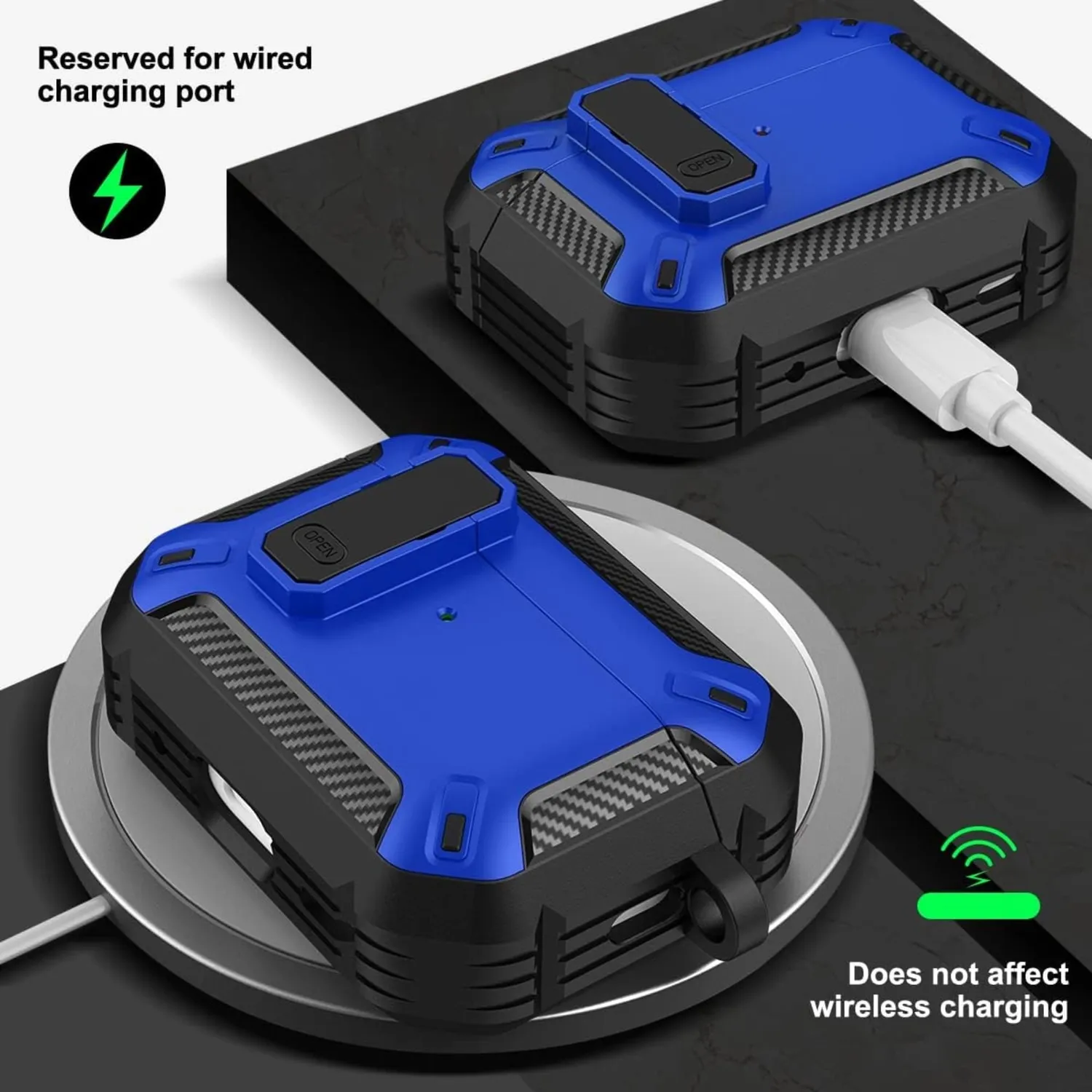 Timebox Husa AirPods Pro Negru/Albastru anti-soc