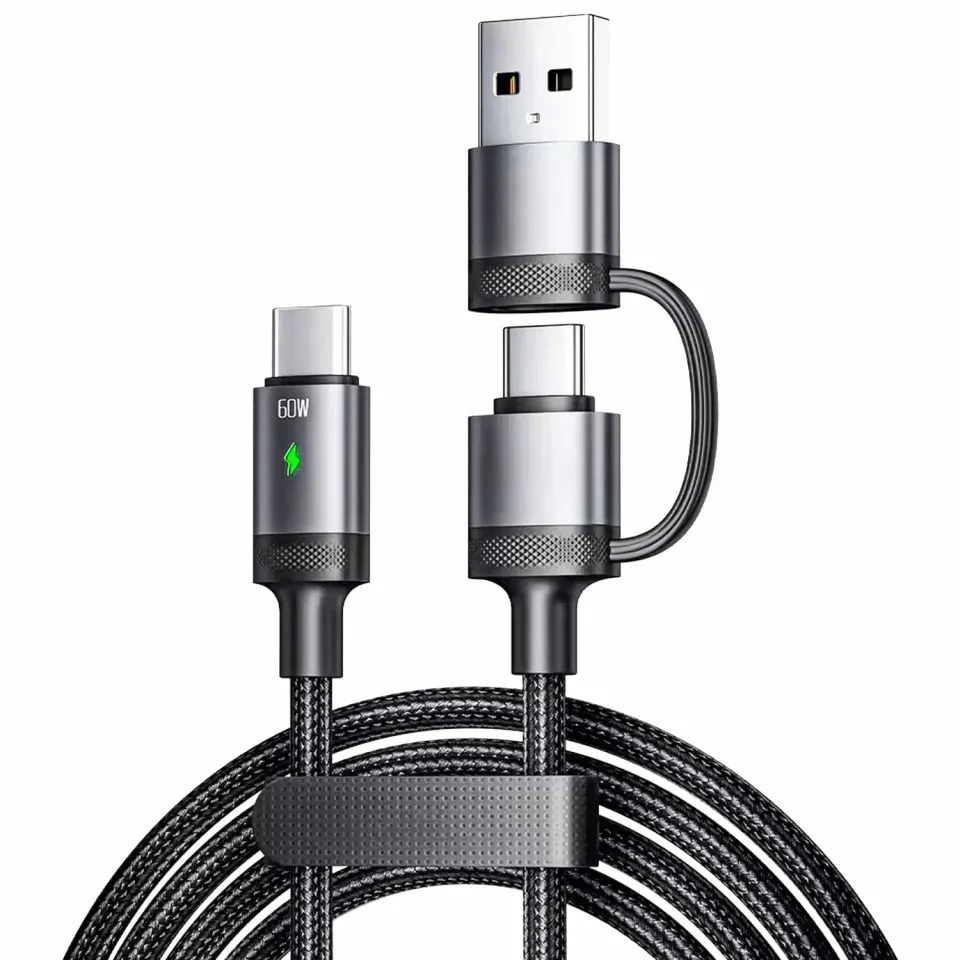 Timebox Cablu Incarcare USB-Type-C 60W 1,2m Negru