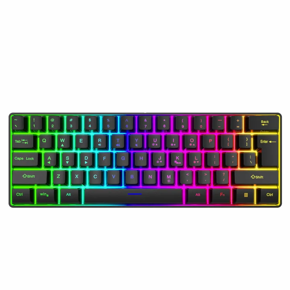 Timebox 61 taste tastatura gaming neagra RGB 60%