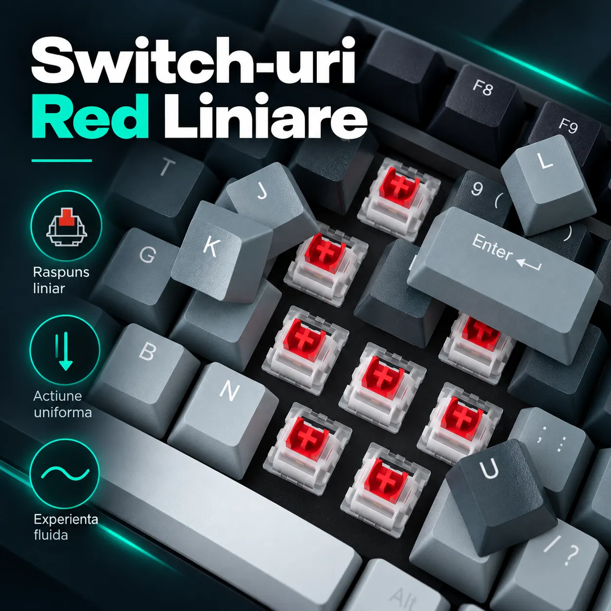 Timebox 75% tastatura mecanica Red Switch hot-swap