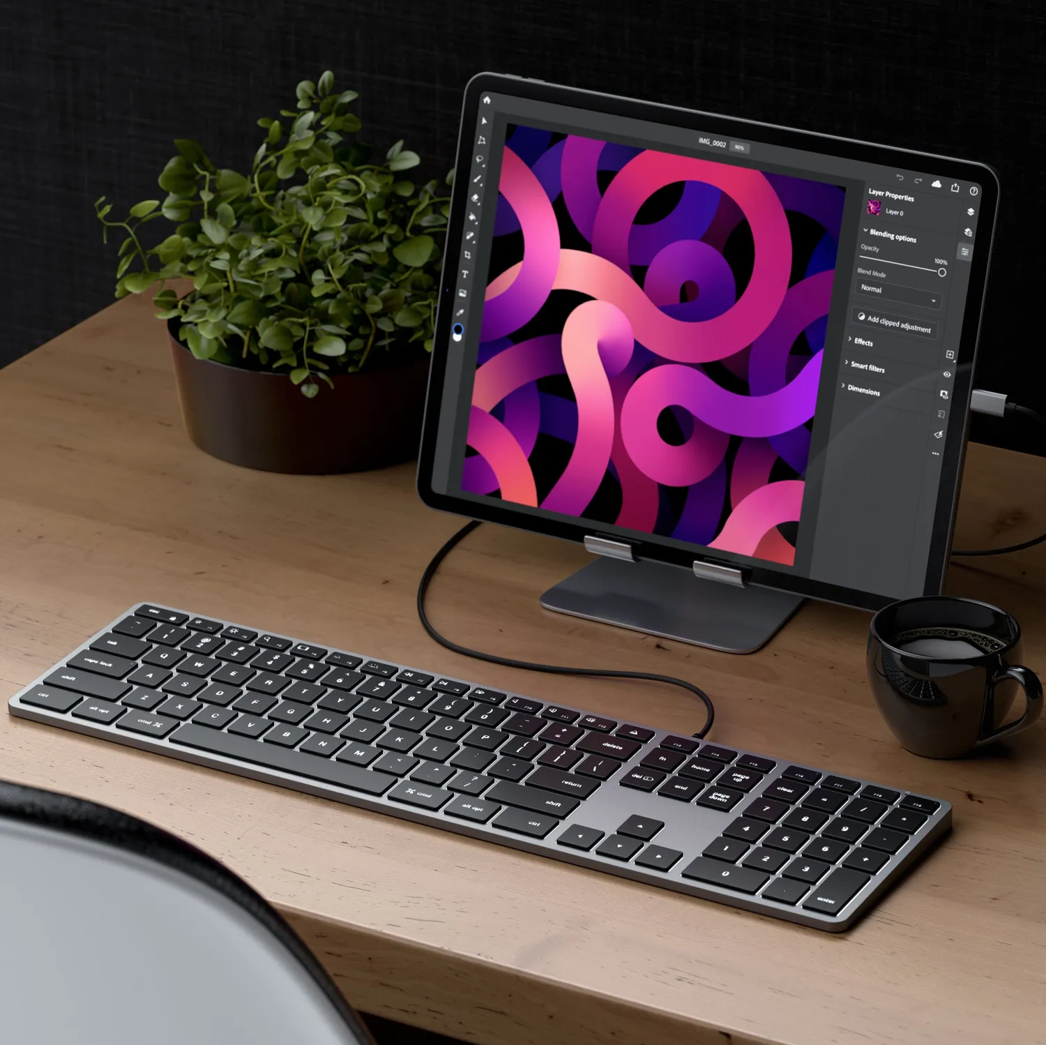 Satechi Slim W3 tastatură USB-C gri spațial iluminată cu numpad