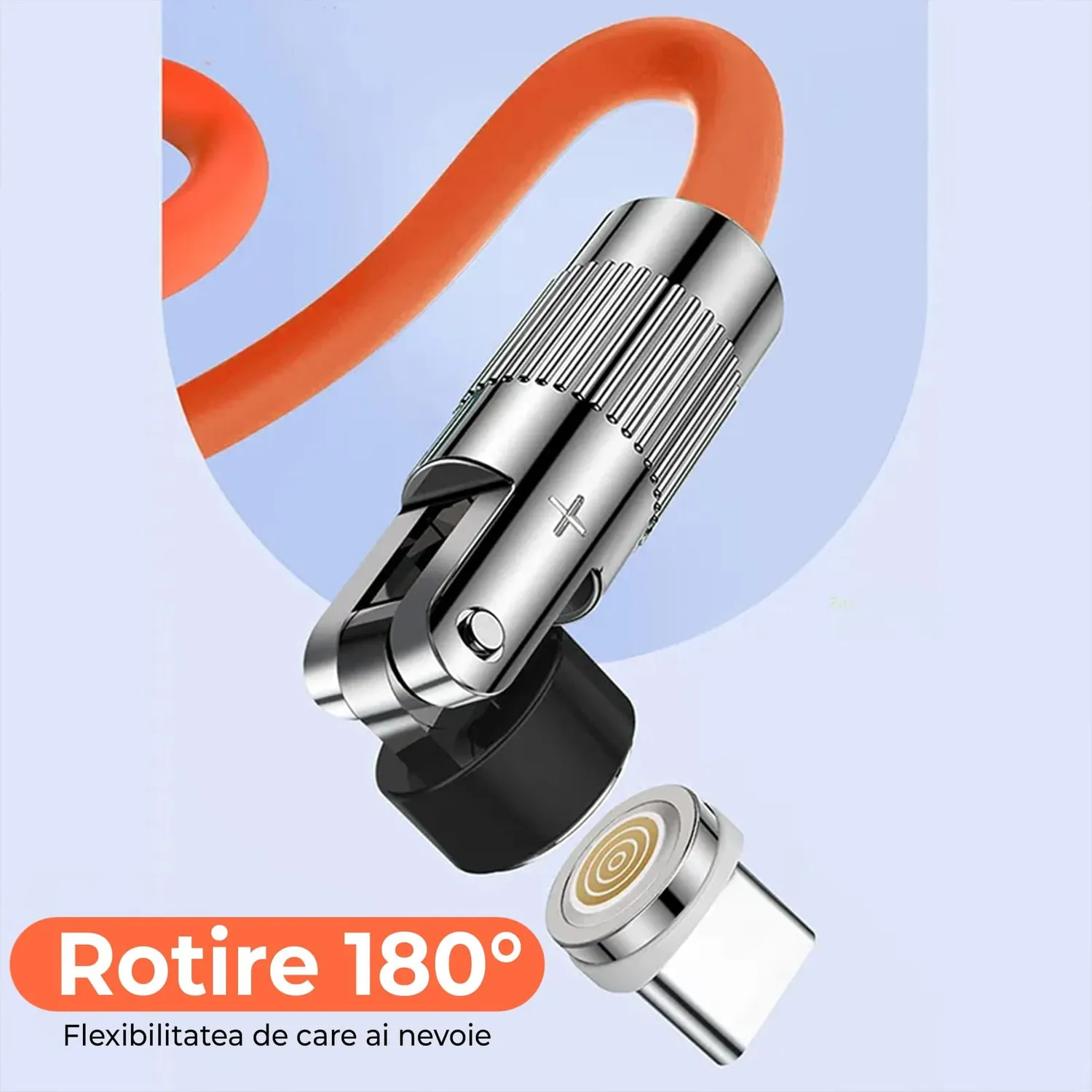 Timebox 3 in 1 cablu incarcare rapida 120W portocaliu