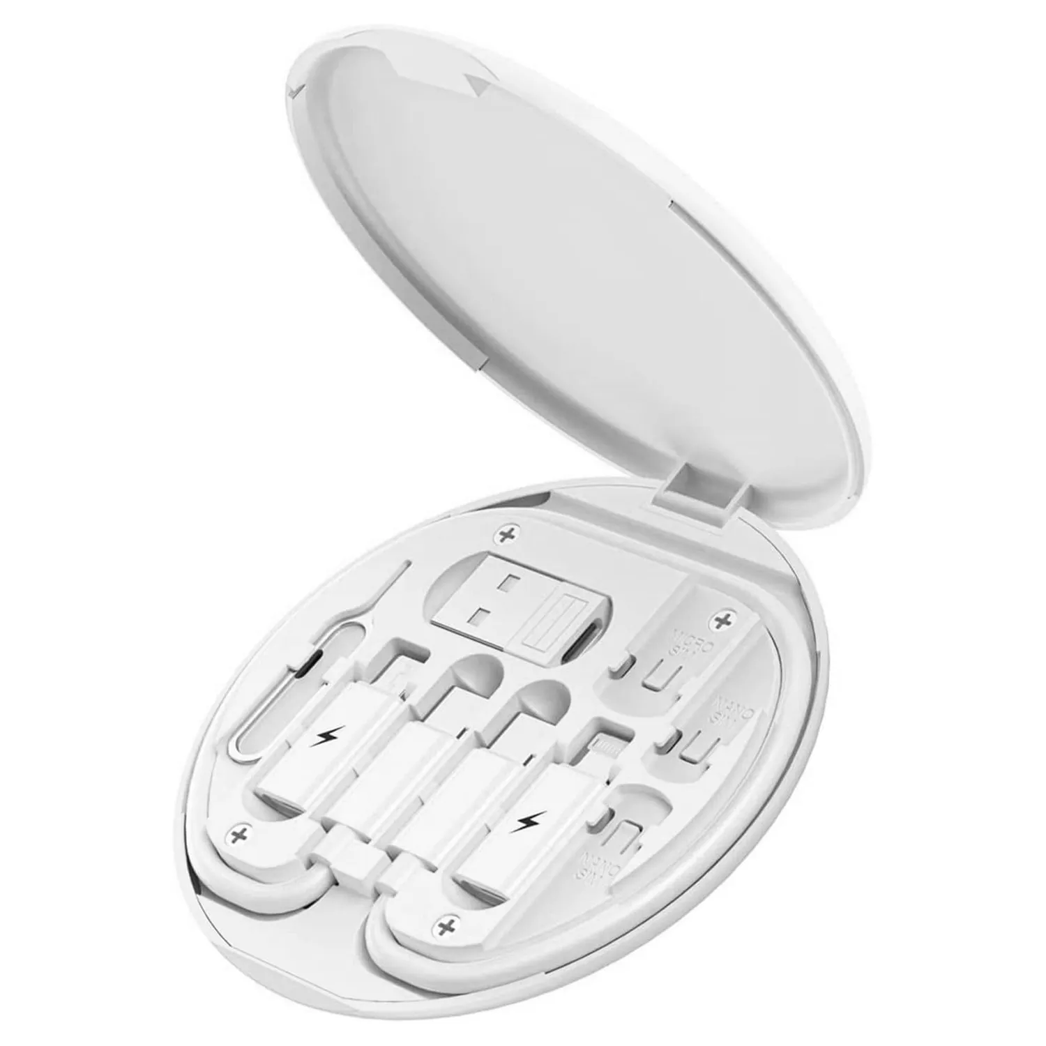 Timebox 5 în 1 cablu date 60W 29cm alb