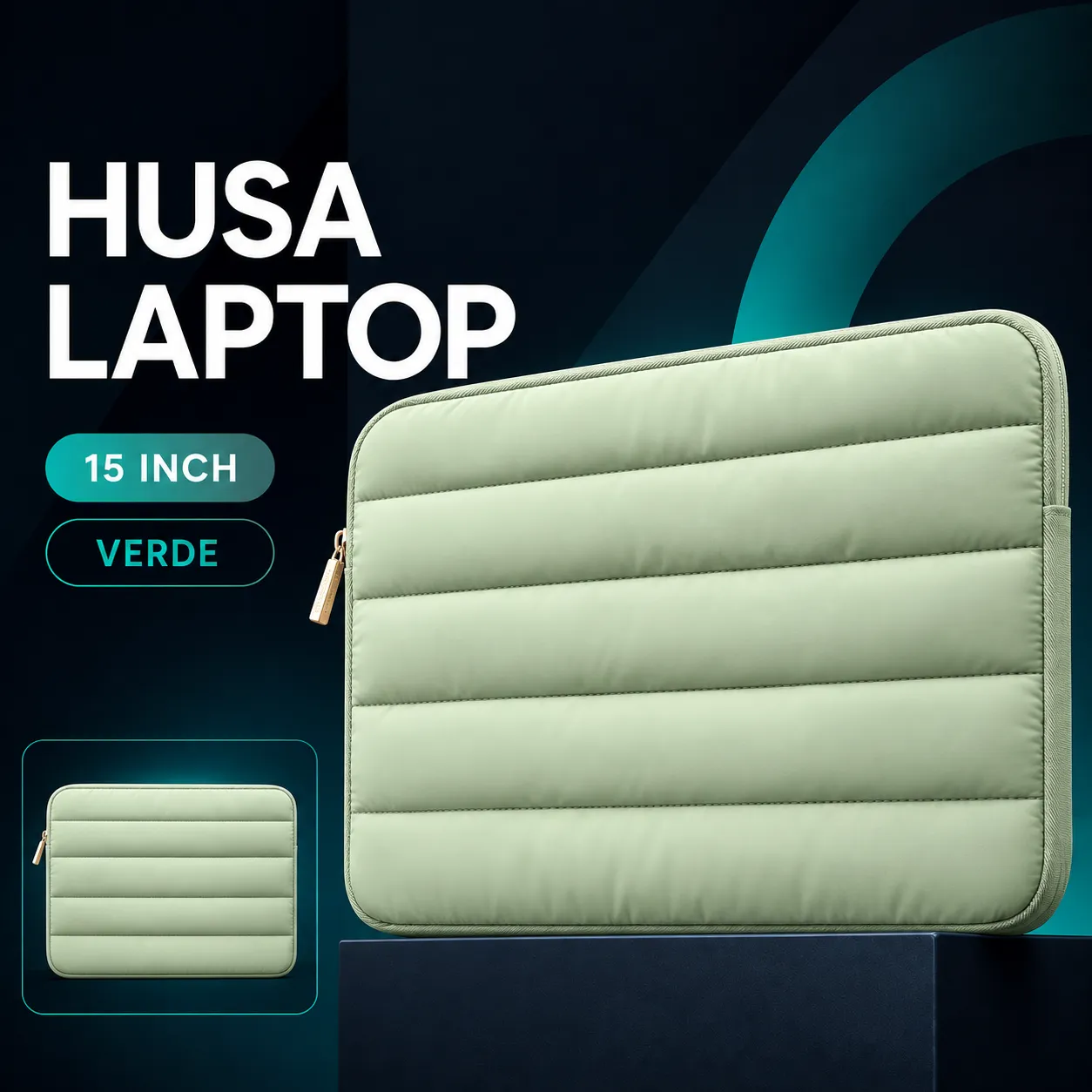 Timebox husă laptop 16 inch verde nylon impermeabilă