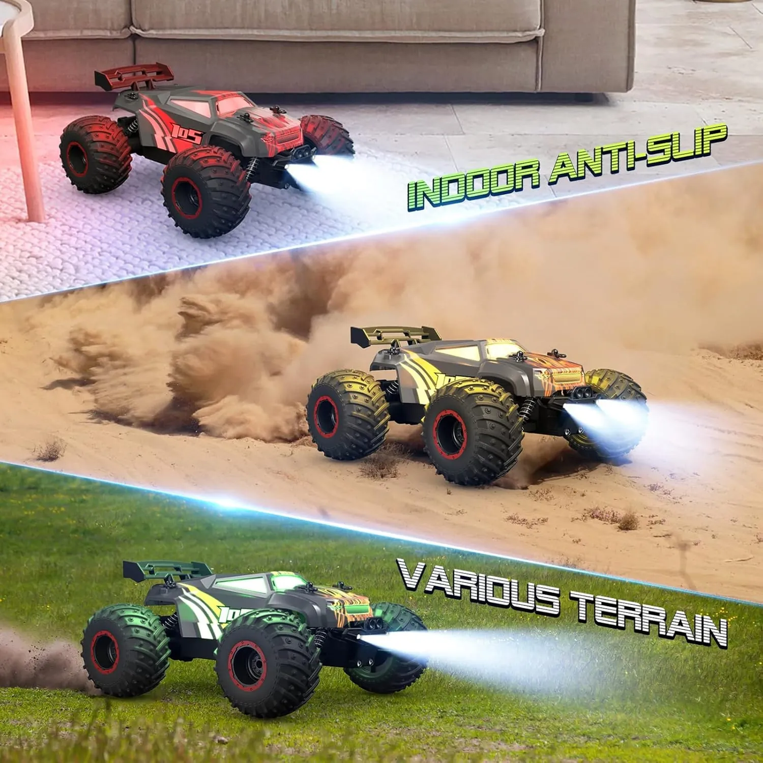 Timebox Monster Truck masina RC 20 km/h 4WD negru-rosu