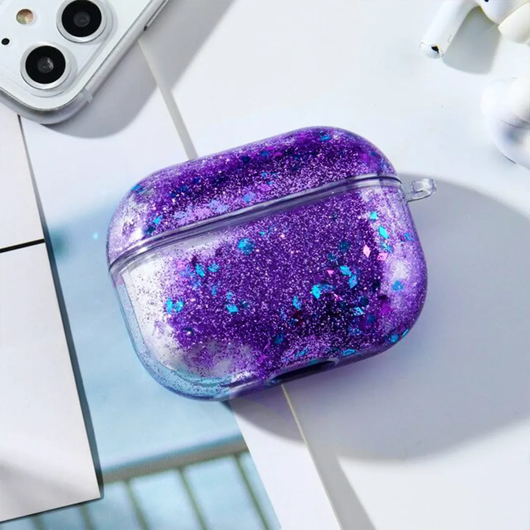 Timebox husa AirPods Pro policarbonat cu sclipici lichid