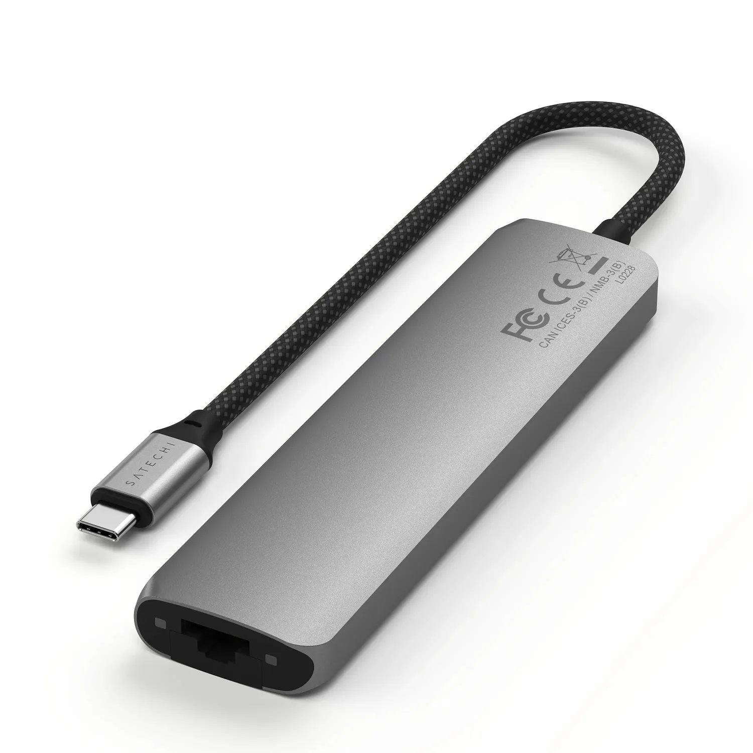Satechi 7-in-1 USB-C Slim adaptor multiport Space Grey Ethernet