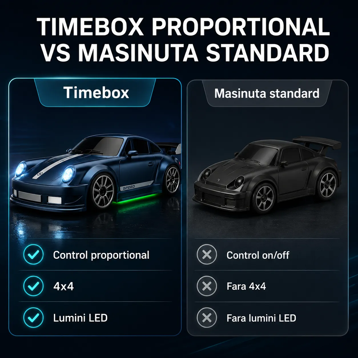 Timebox RC Drift 1:64 masinuta telecomanda 4x4 LED