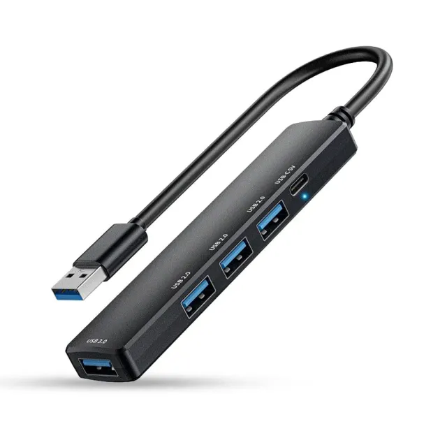 Timebox hub USB 5in1 Type-C USB3 aluminiu negru