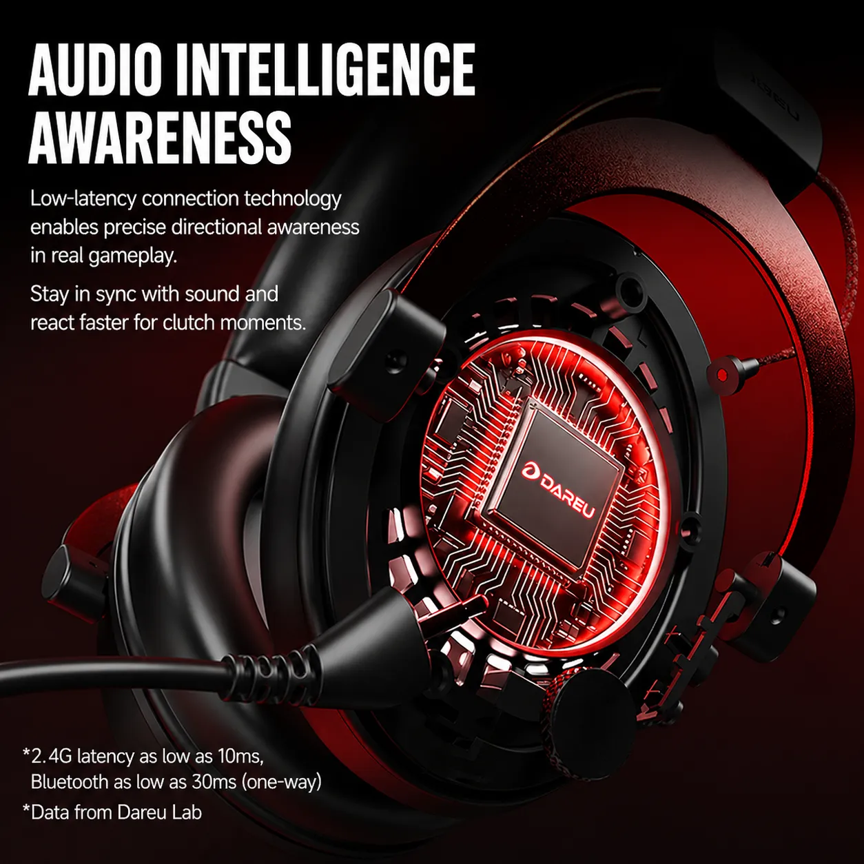 Dareu A3 Max casti gaming wireless negru 100 ore