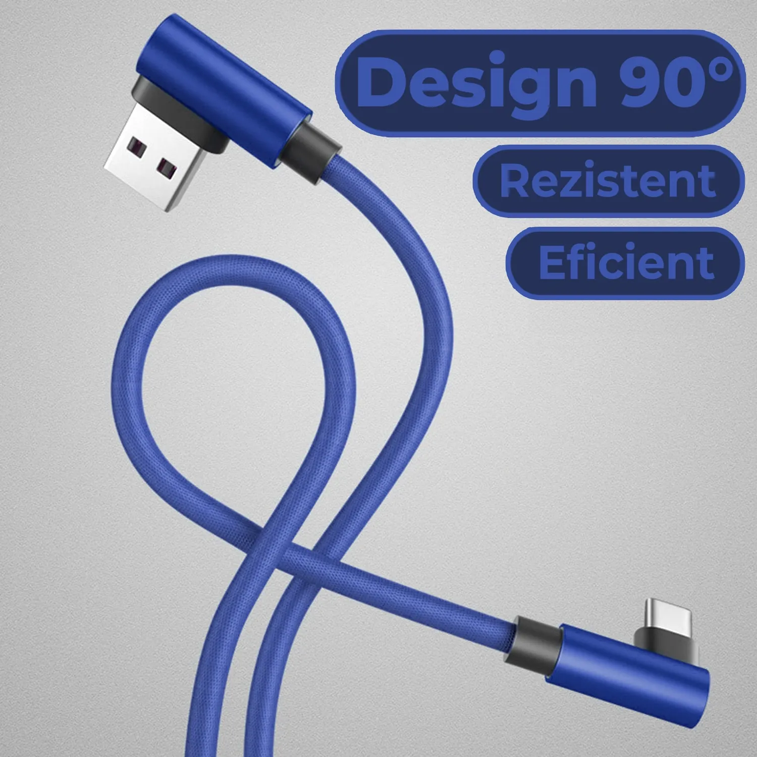 Timebox Cablu Date USB Type-C 1m Albastru Fast Charge