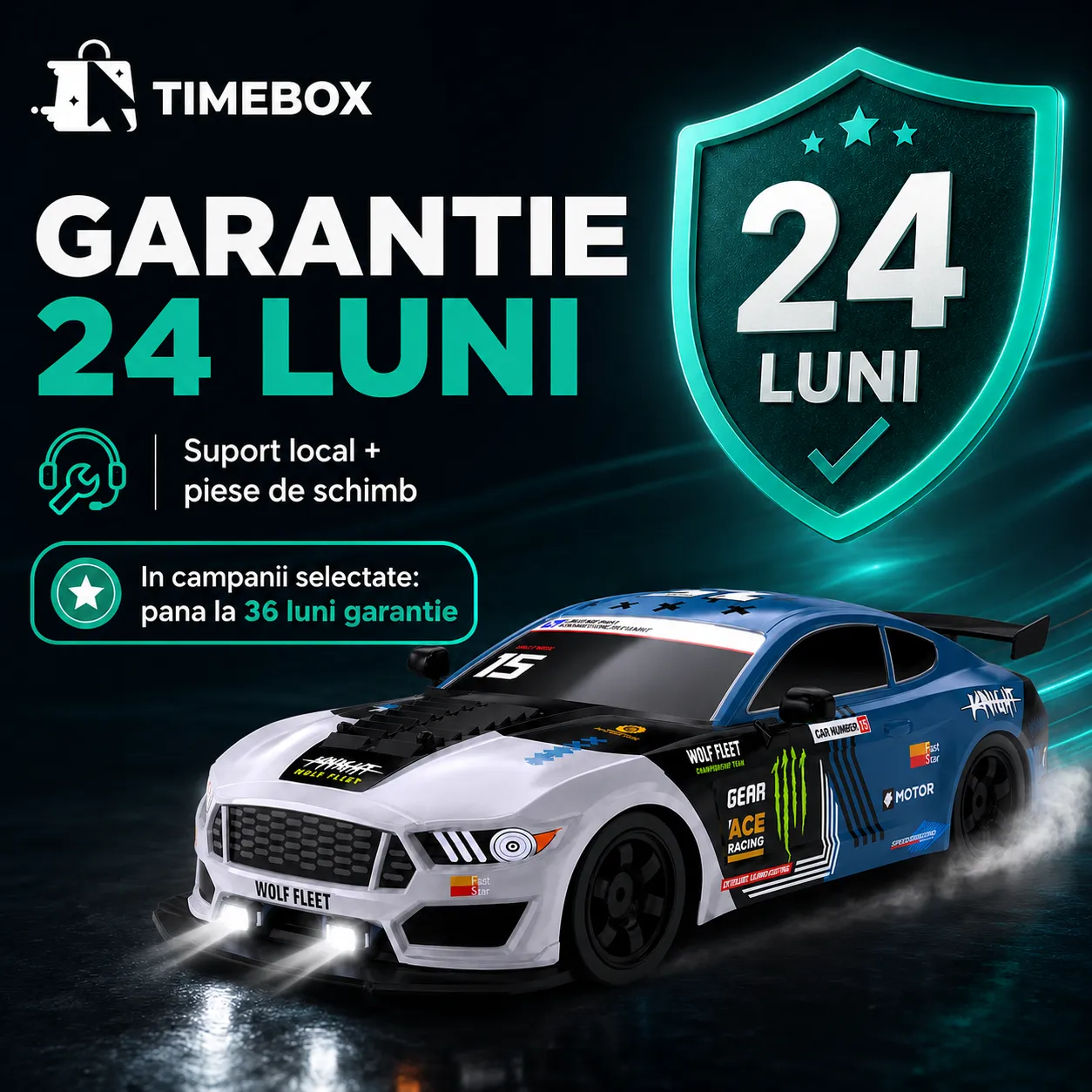 Timebox Drift Car masina telecomanda 1:16 20km/h albastru