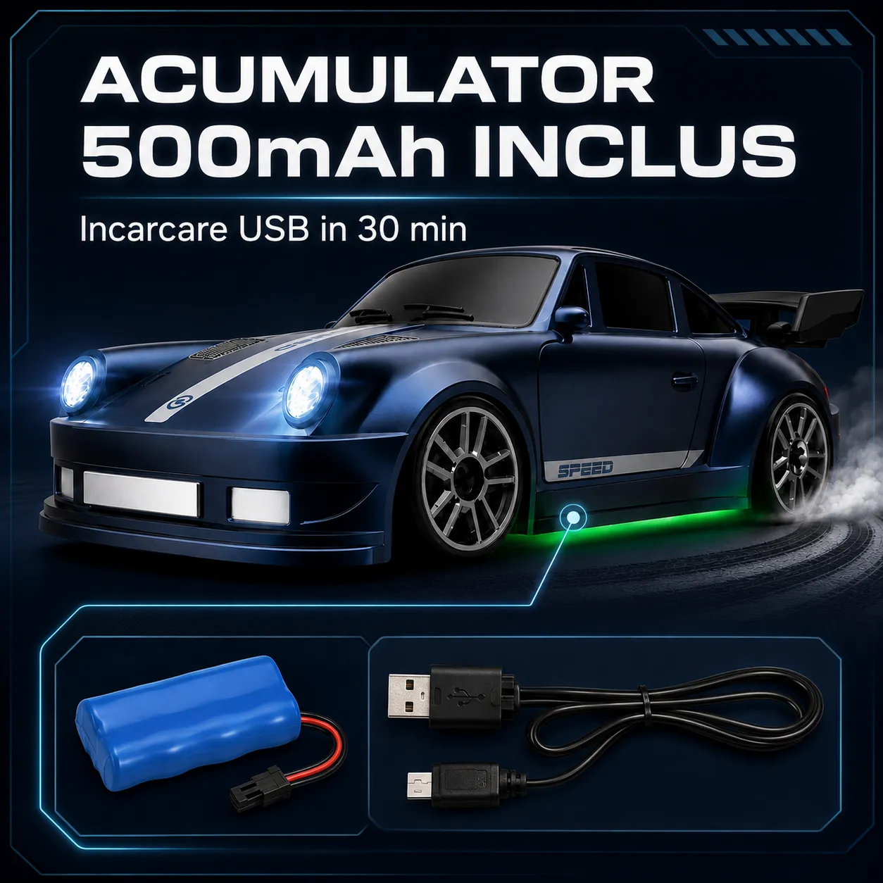 Timebox RC Drift 1:64 masinuta telecomanda 4x4 LED