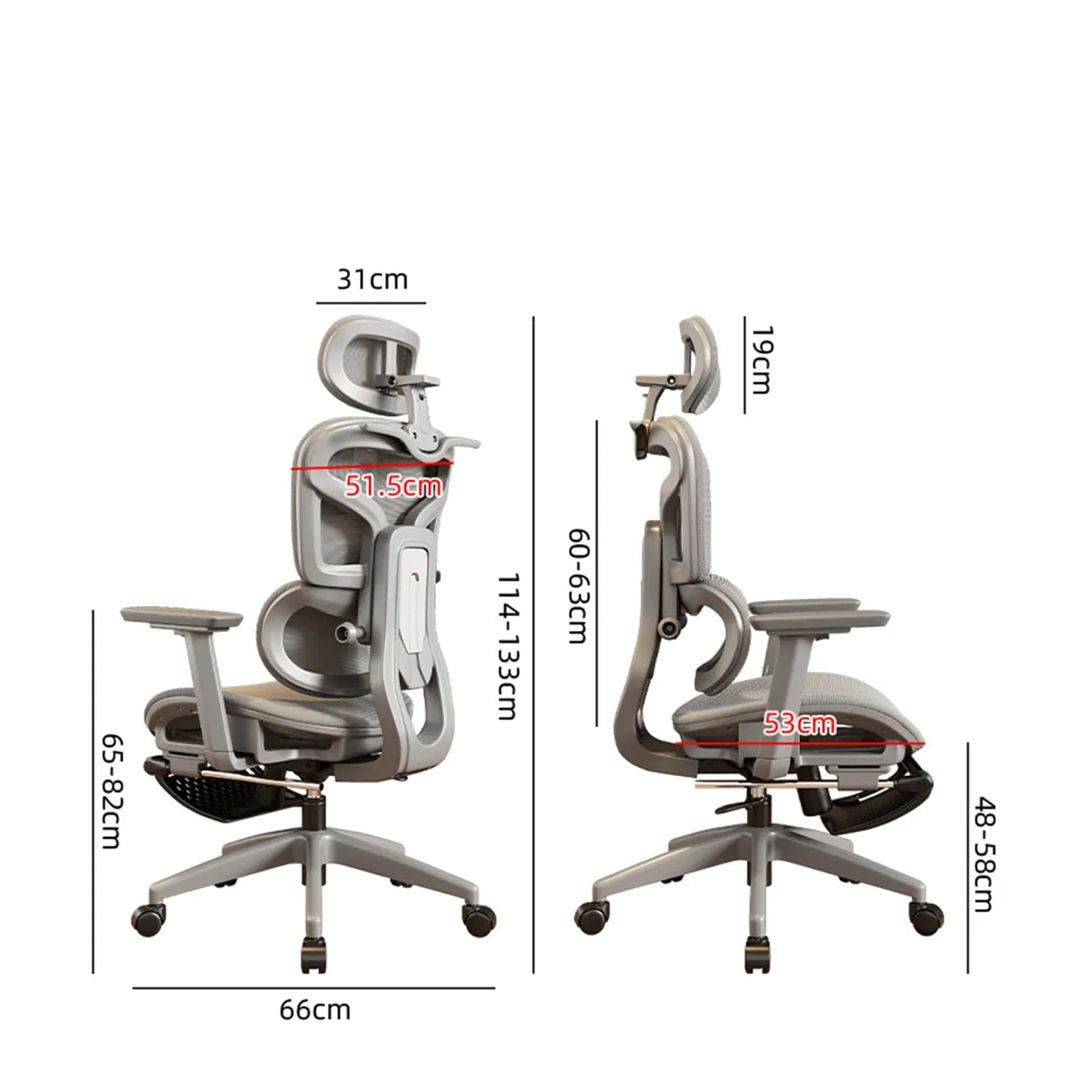 Timebox Scaun Ergonomic Gaming Birou Gri 360 Suport Lombar