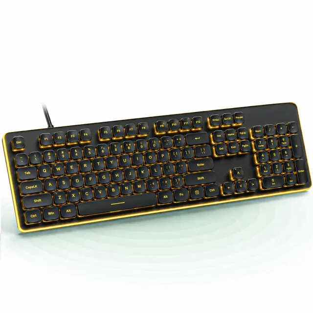 Timebox tastatură gaming silențioasă neagră iluminare portocalie