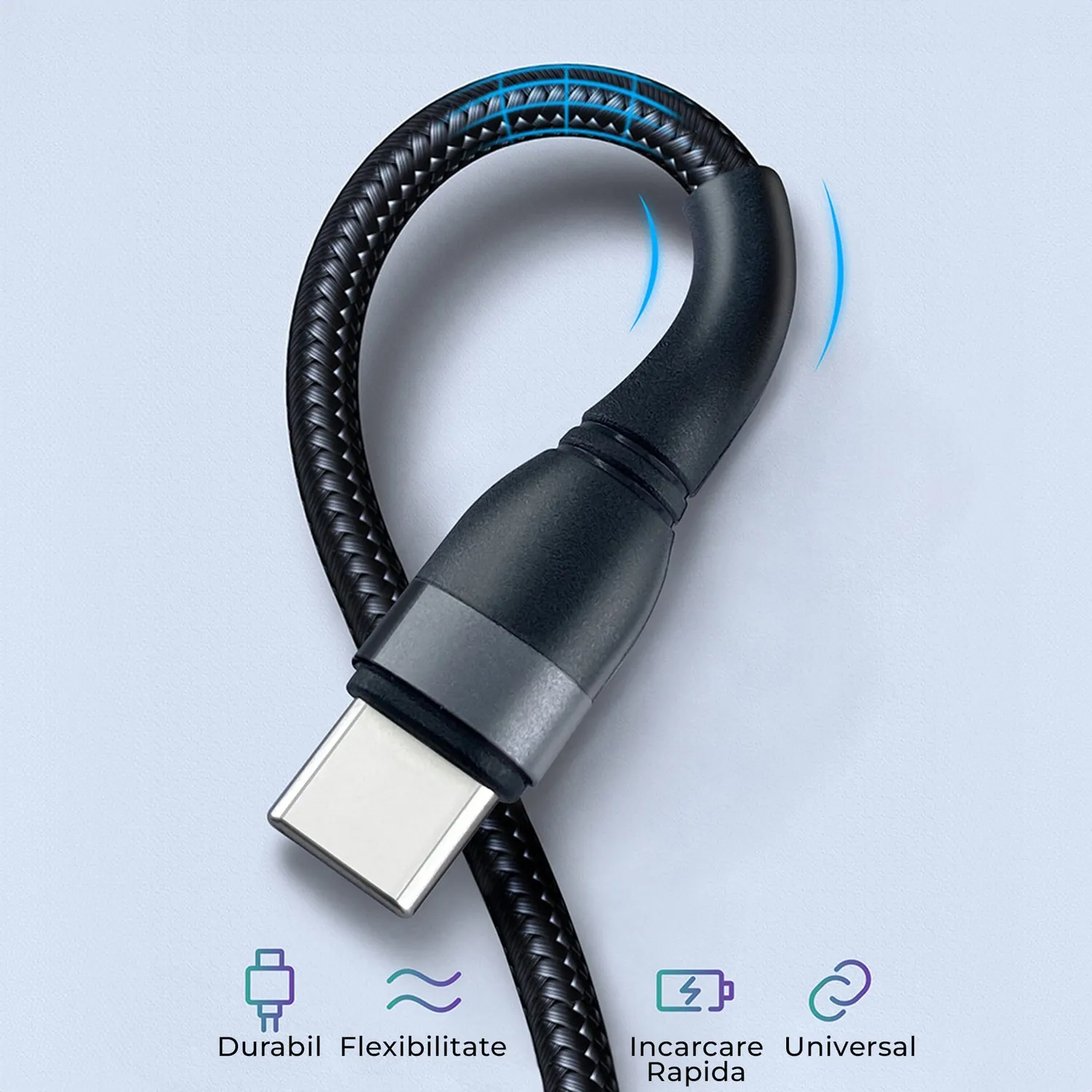 Timebox Cablu 2in1 65W 1,5m negru fast charge