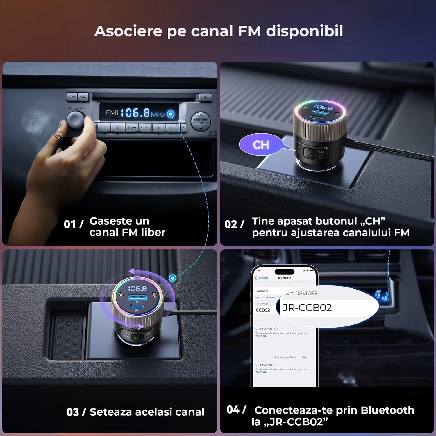 Timebox 60W Incarcator auto negru cu cablu Type-C