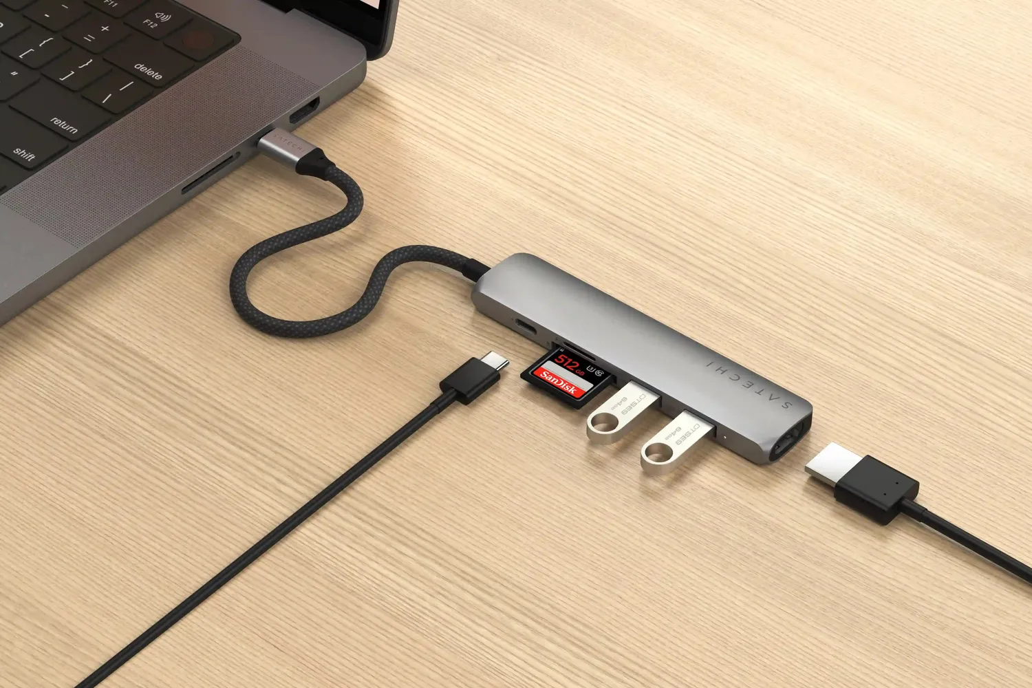 Satechi 6-in-1 Slim adaptor multiport USB-C HDMI 4K