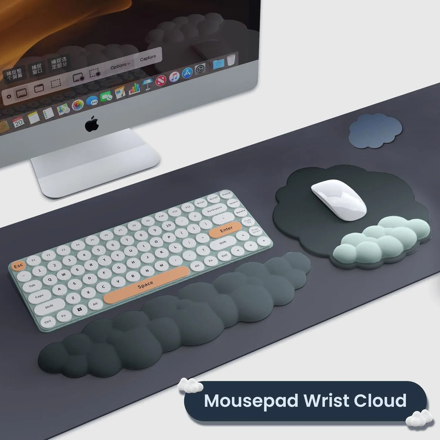 Timebox Nor mousepad ergonomic verde inchis wrist rest
