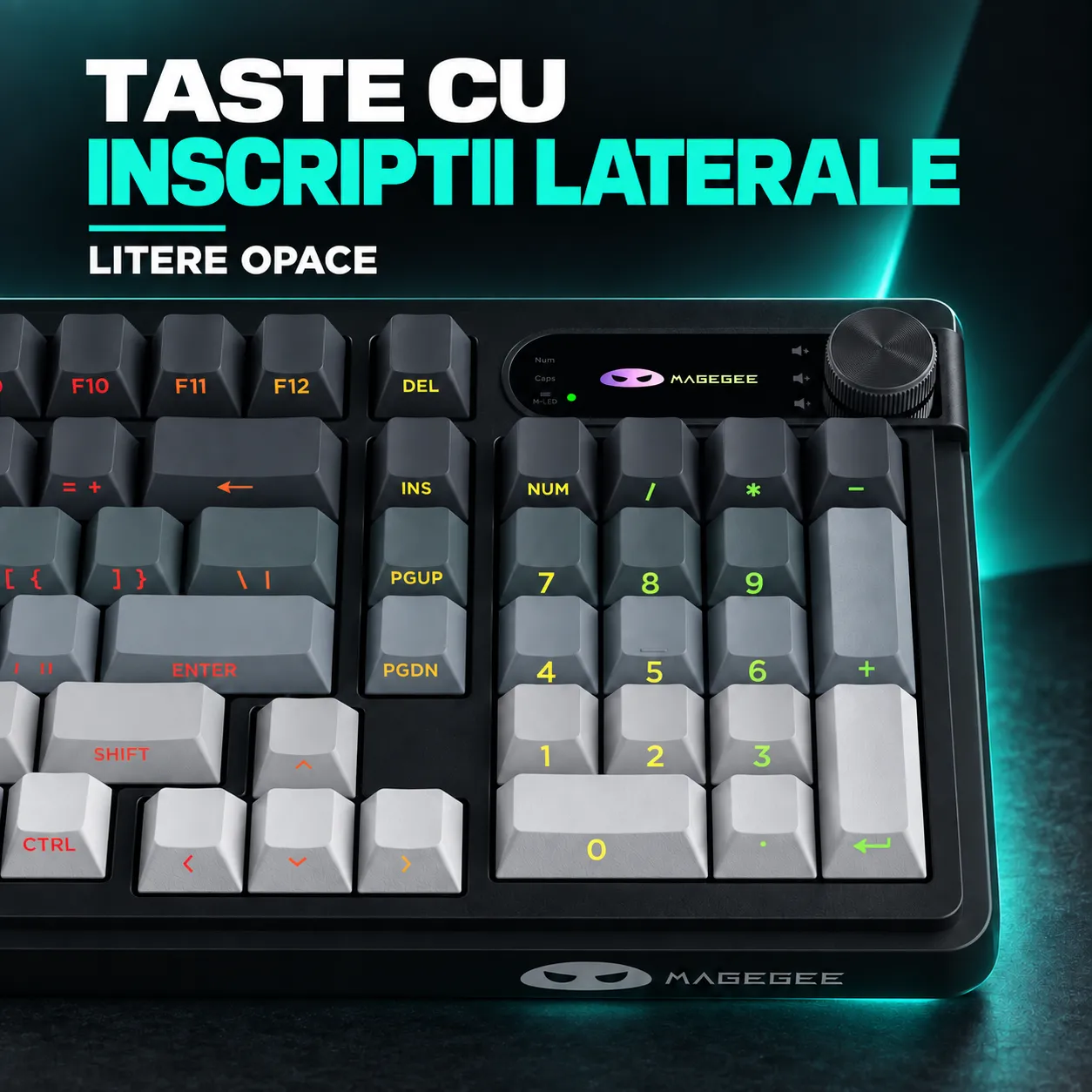 Timebox 98% Tastatură wireless tri-mode negru RGB knob
