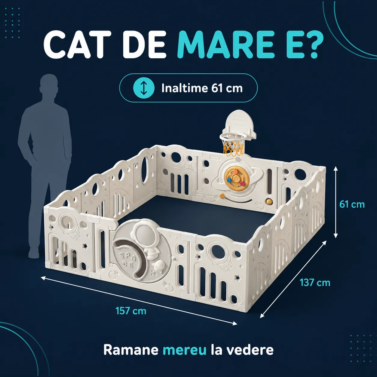 Timebox Modular țarc joacă bebeluși gri/bej