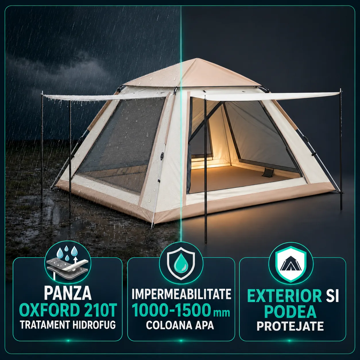 Timebox Pop-Up cort camping 240x240 cm 3-6 persoane