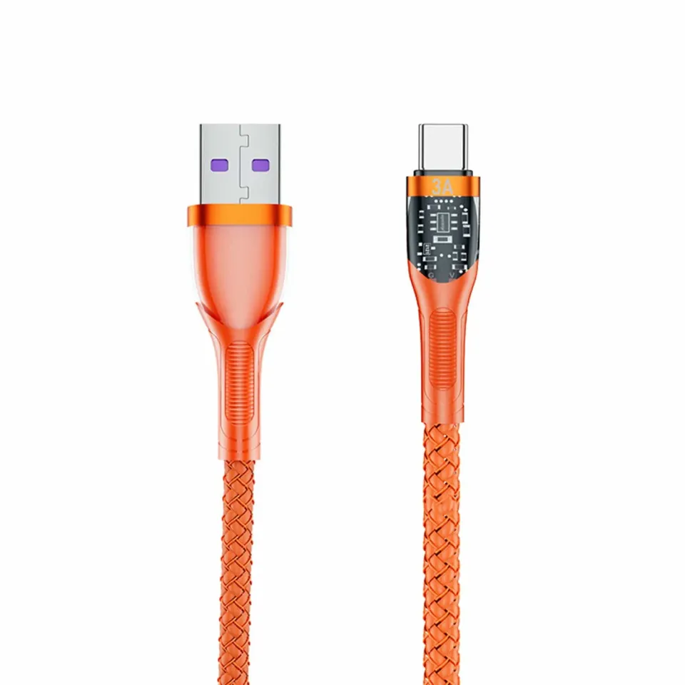 Timebox cablu USB-Type-C portocaliu 1,3m rapid