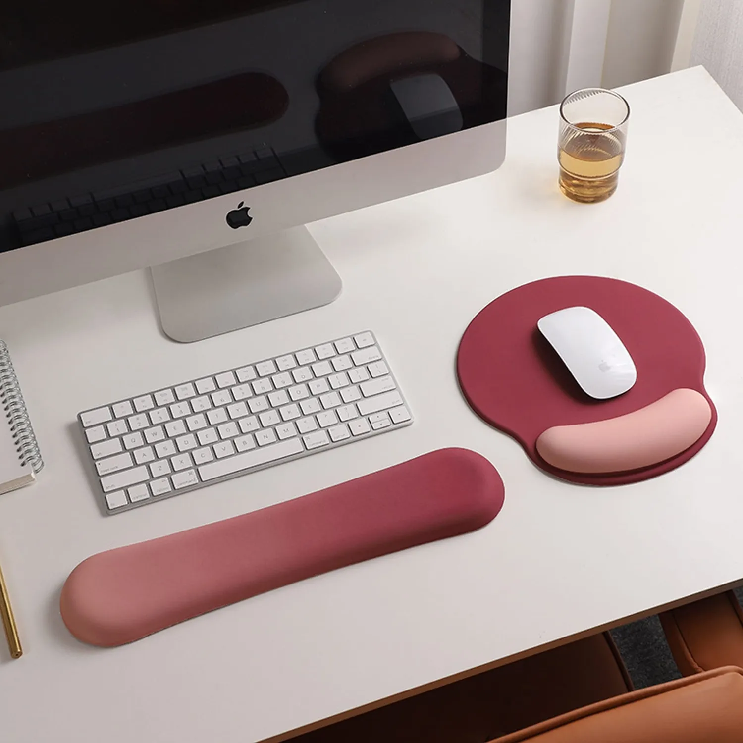 Timebox Mousepad ergonomic spumă memorie roșu wrist rest