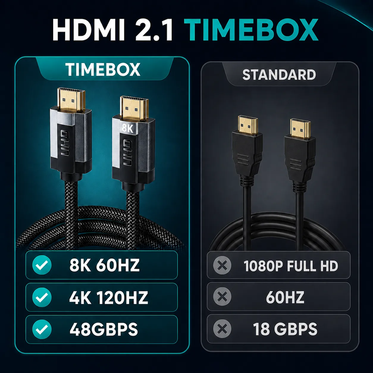 Timebox HDMI 2.1 cablu HDMI 2m 8K 60Hz