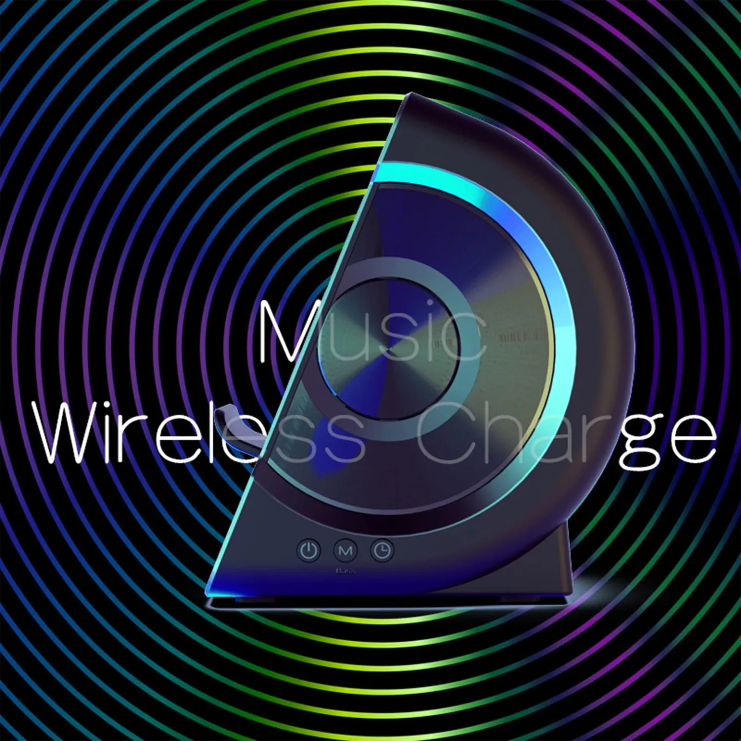 Timebox Incarcator Wireless 10W cu Boxa Negru