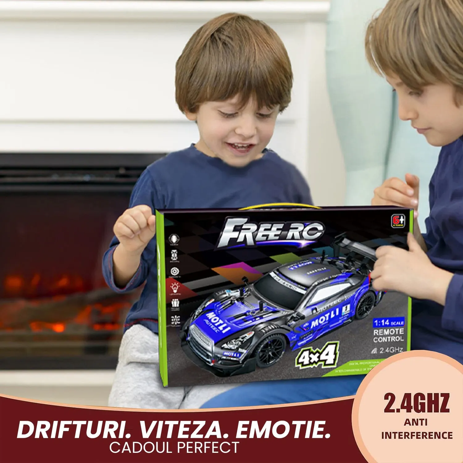 Timebox Drift 4x4 masina cu telecomanda 30km/h albastru inchis