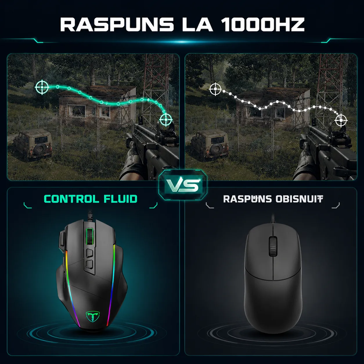 Mouse gaming Timebox 5000 DPI USB RGB negru
