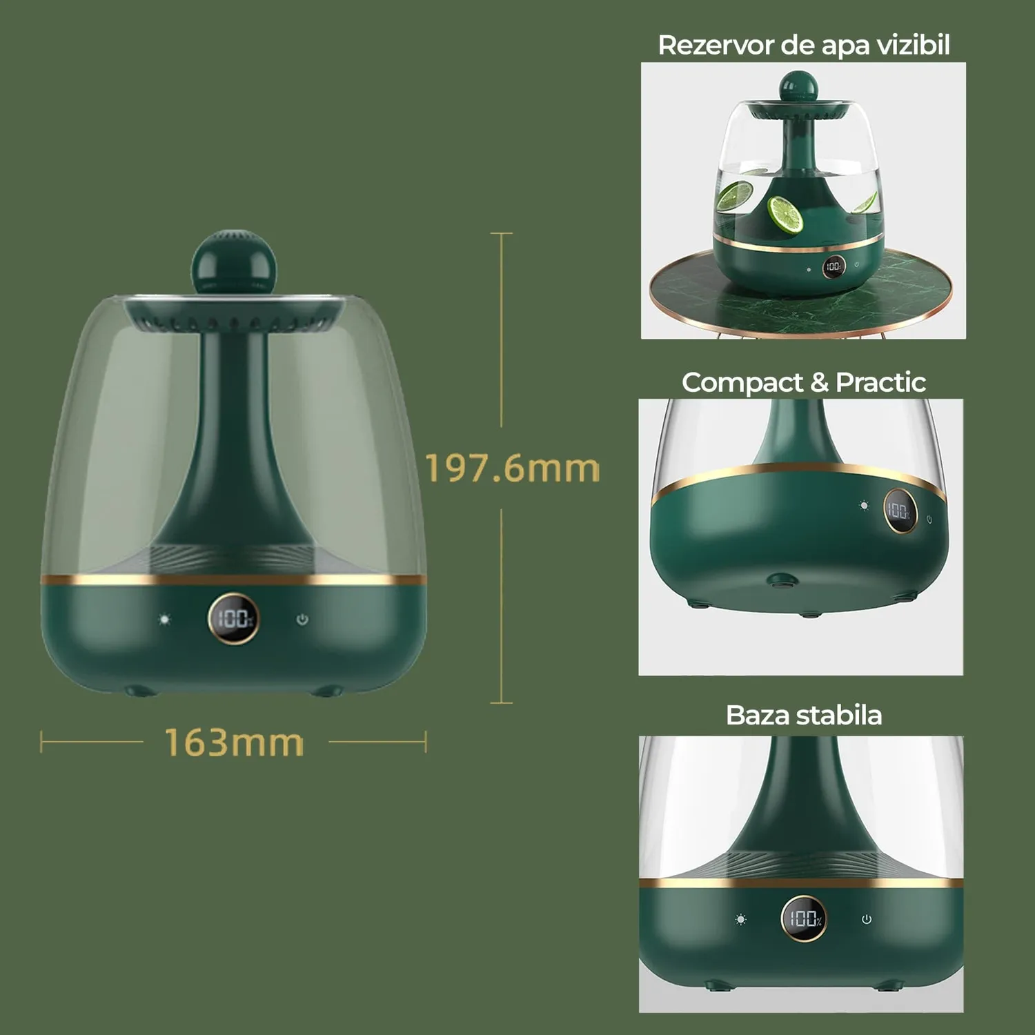 Timebox umidificator aromaterapie alb 1600ml cu difuzor