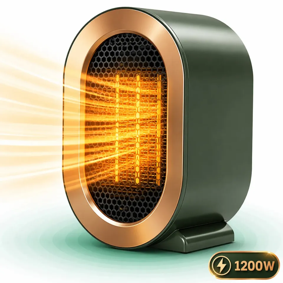 Timebox Aeroterma Ceramica 1200W Verde Compacta Silentioasa