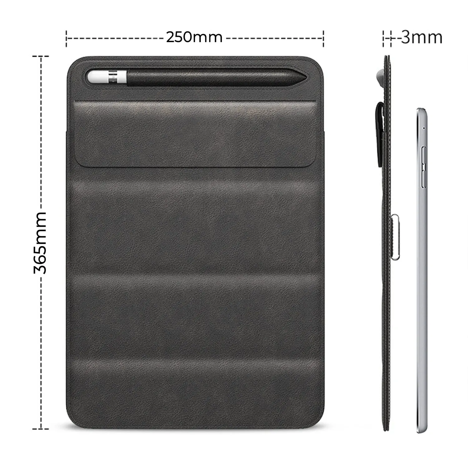 Timebox Husa iPad Pro 12.9 piele ecologica neagra pix