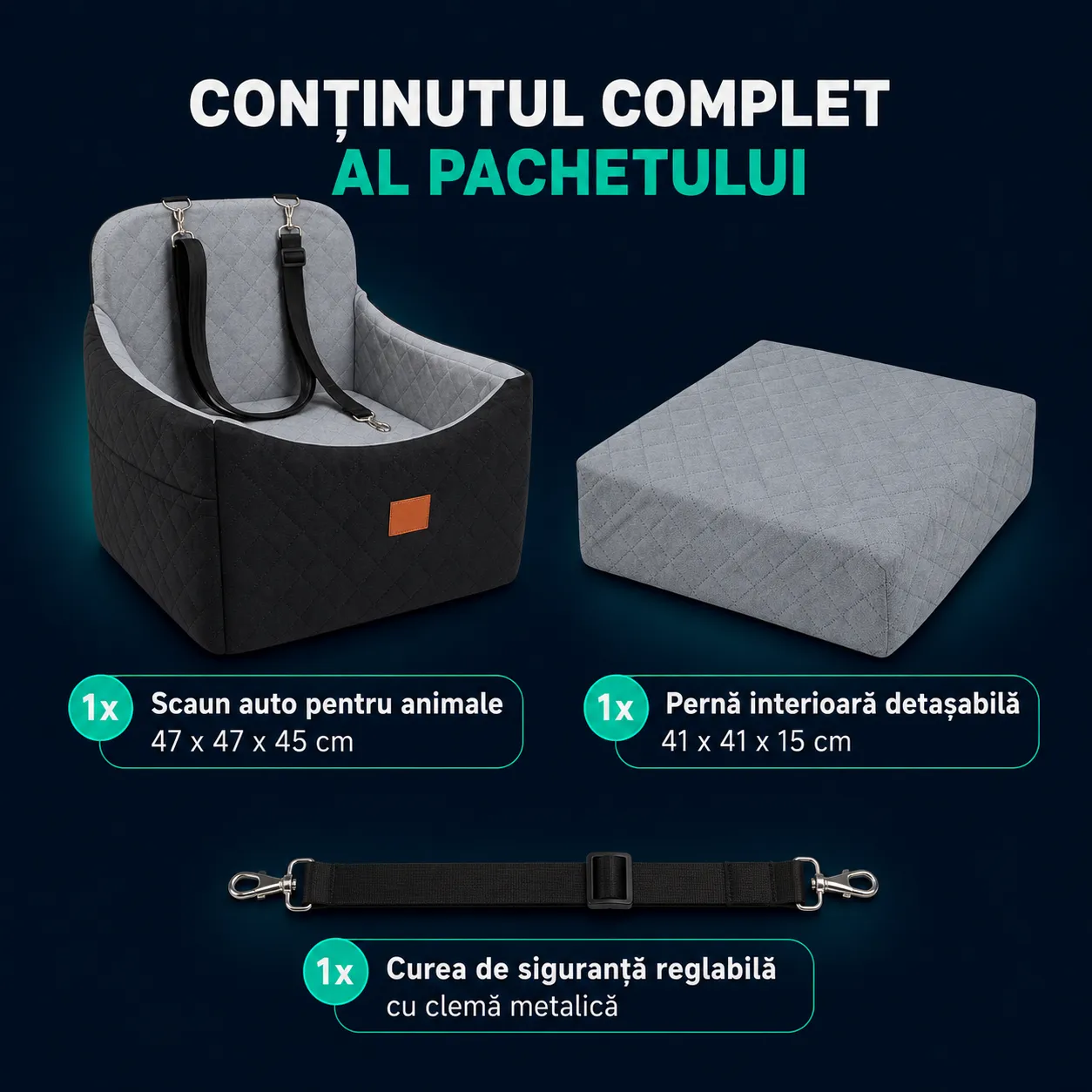 Timebox Scaun Auto Animale Lavabil 47x47x45 cm