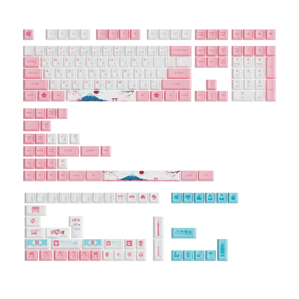MonsGeek World Tour Tokyo R2 keycaps 185 buc multilingv