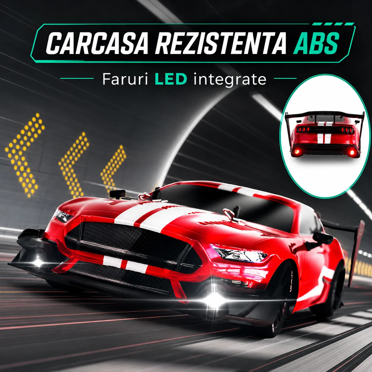 Masina RC Timebox 1:16 4x4 30km/h rosie LED