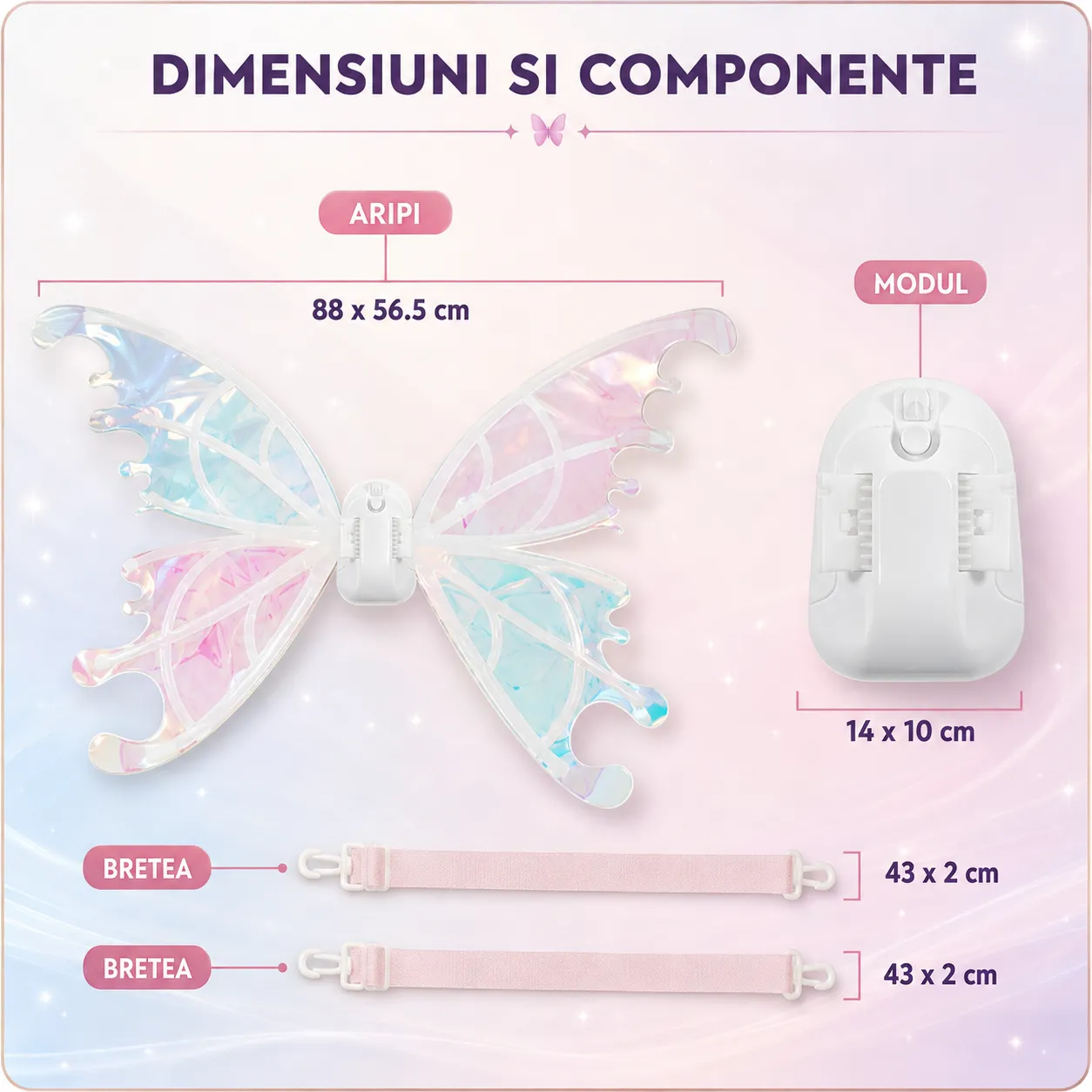 Timebox Aripi Zana Interactive LED Deschidere Electrica Multicolor