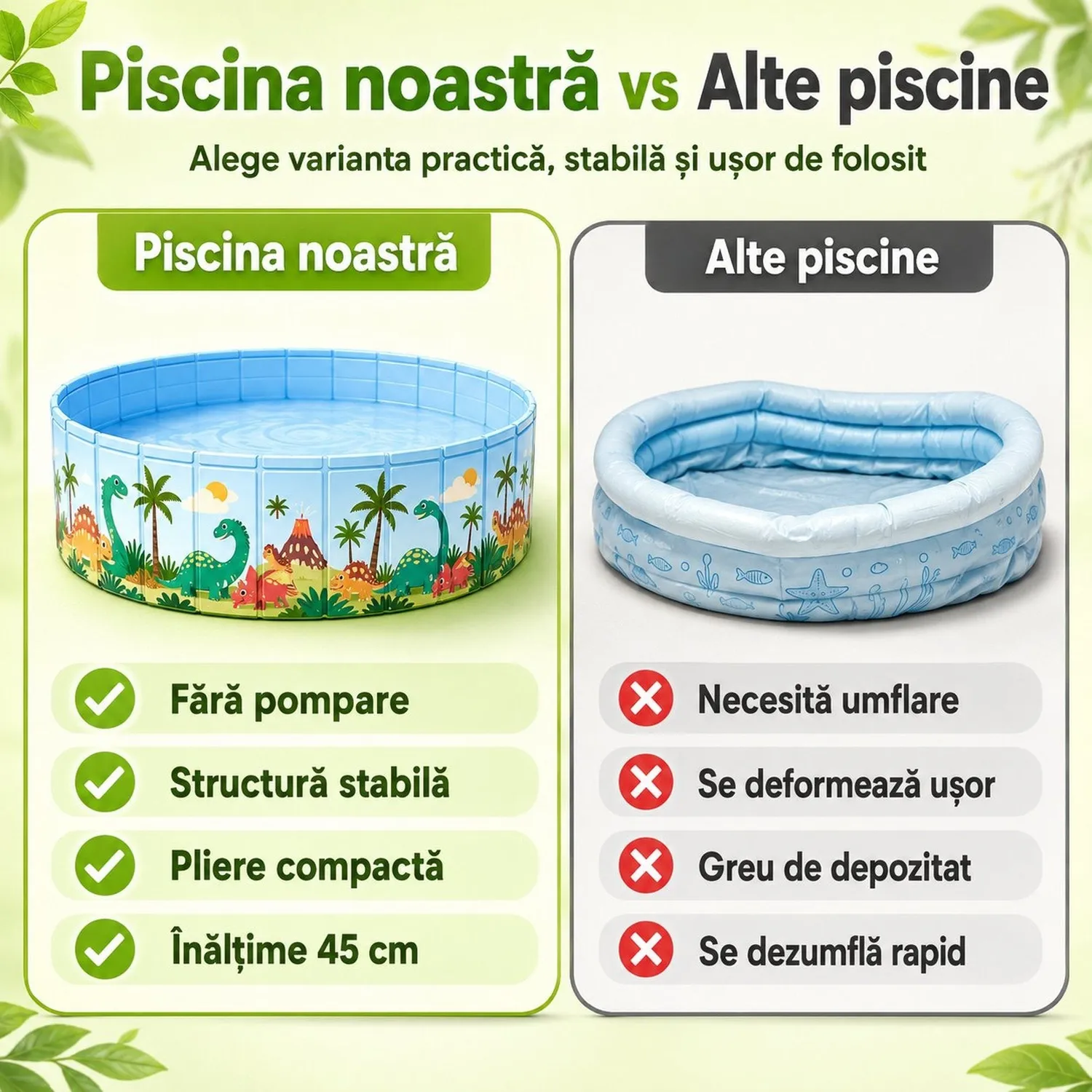 Timebox piscina copii pliabila 160cm PVC rotunda