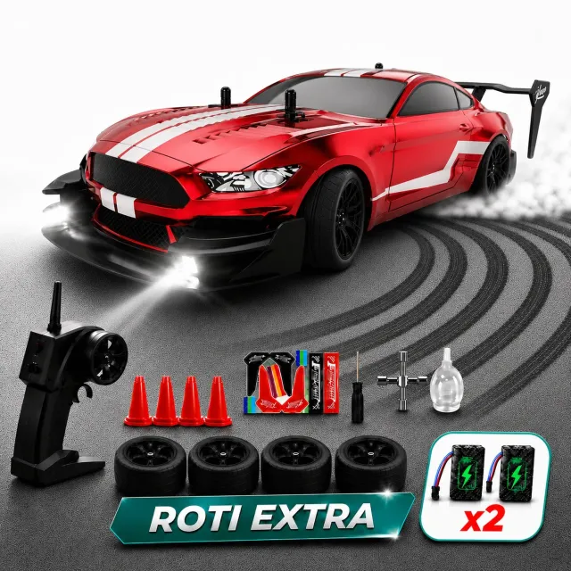 Masina RC Timebox 1:16 4x4 30km/h rosie LED