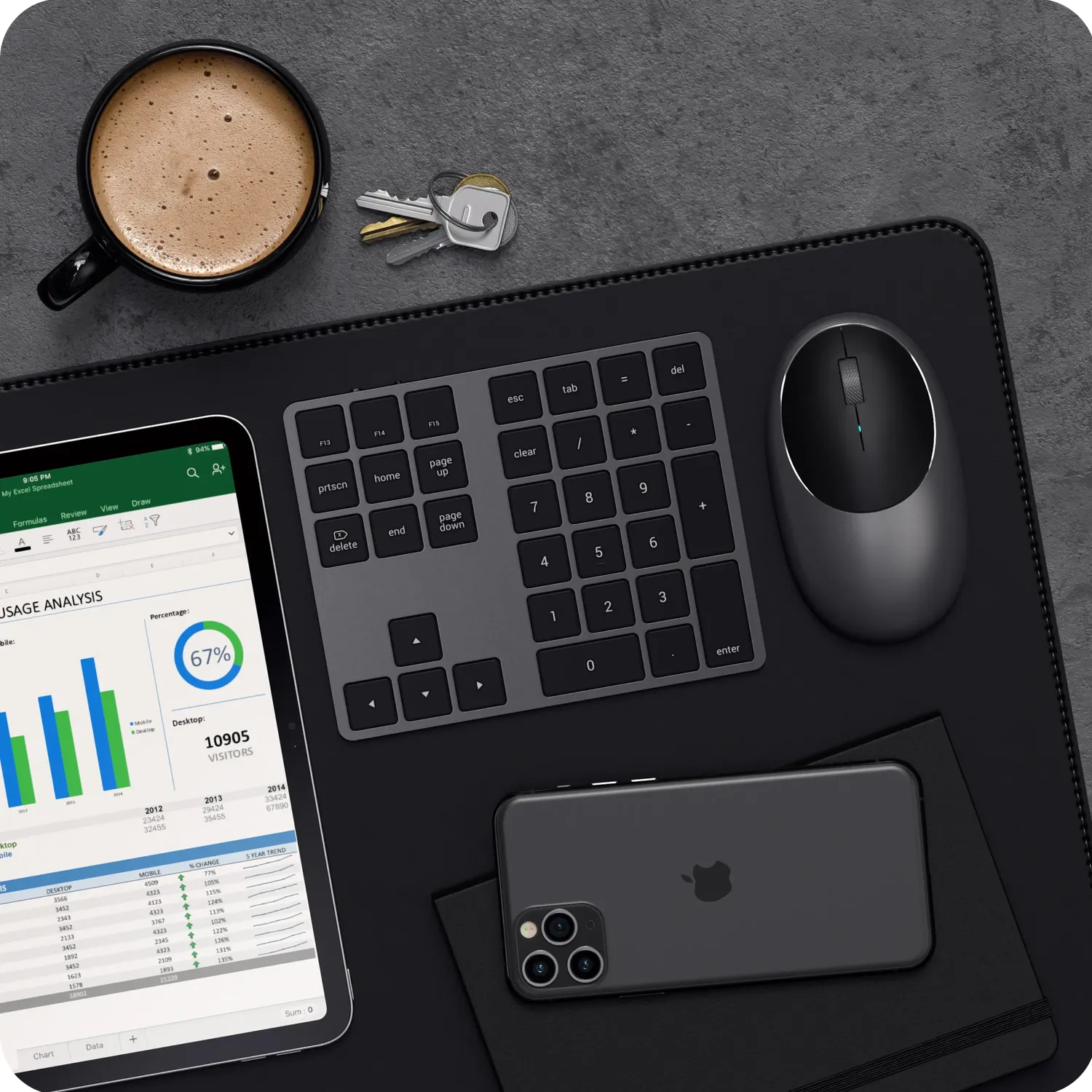 Satechi Bluetooth Extended Keypad gri spațial numeric pentru Mac