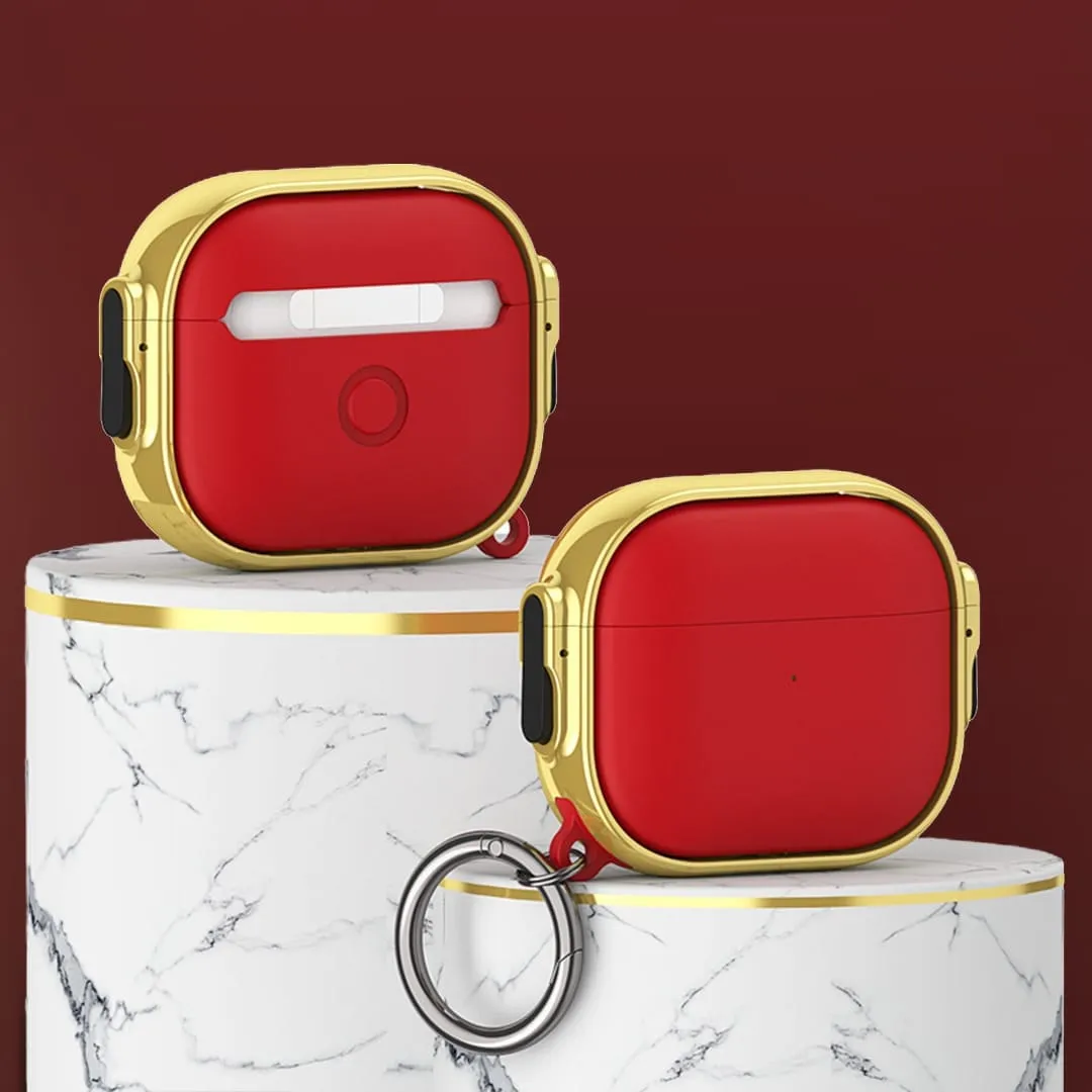 Timebox Husa AirPods Pro rosu auriu luxury