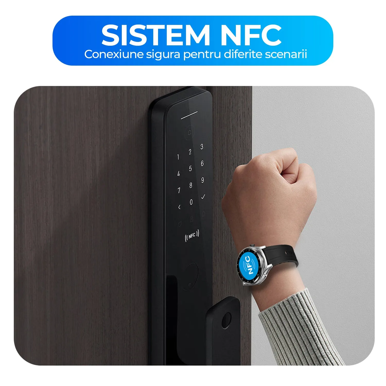 Timebox Smartwatch cu Casti Bluetooth NFC Fitness