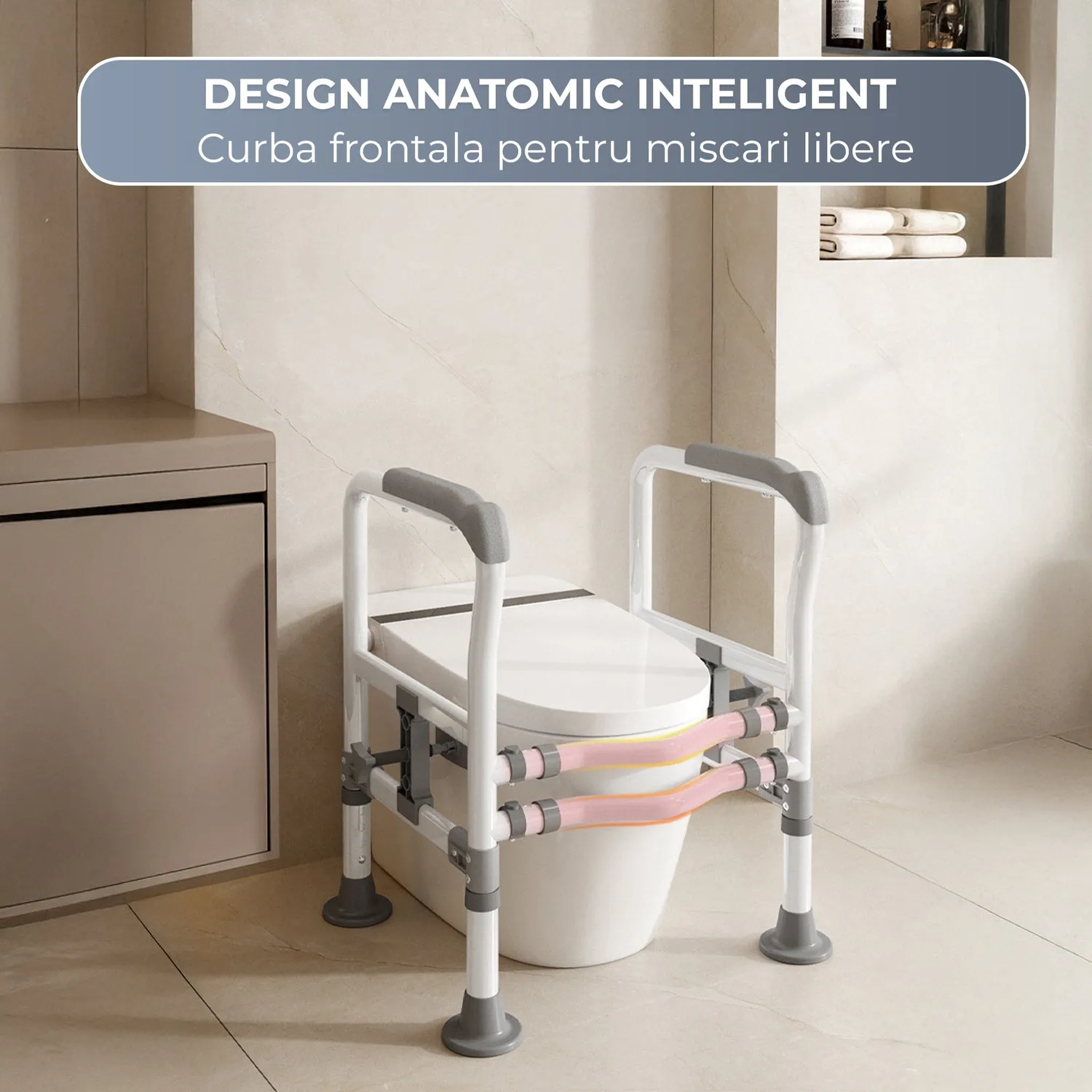 Timebox Cadru Sprijin Toaleta 150 Kg Pliabil Ventuza